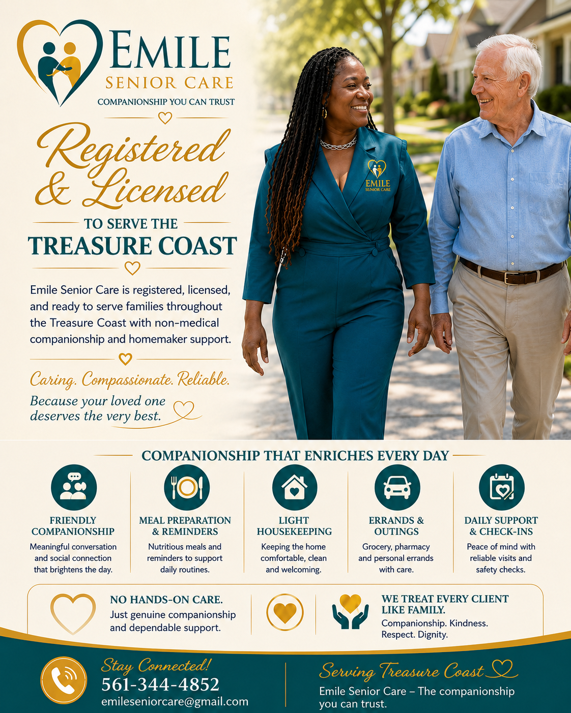 Emile Senior Care — Registered and Licensed to Serve the Treasure Coast